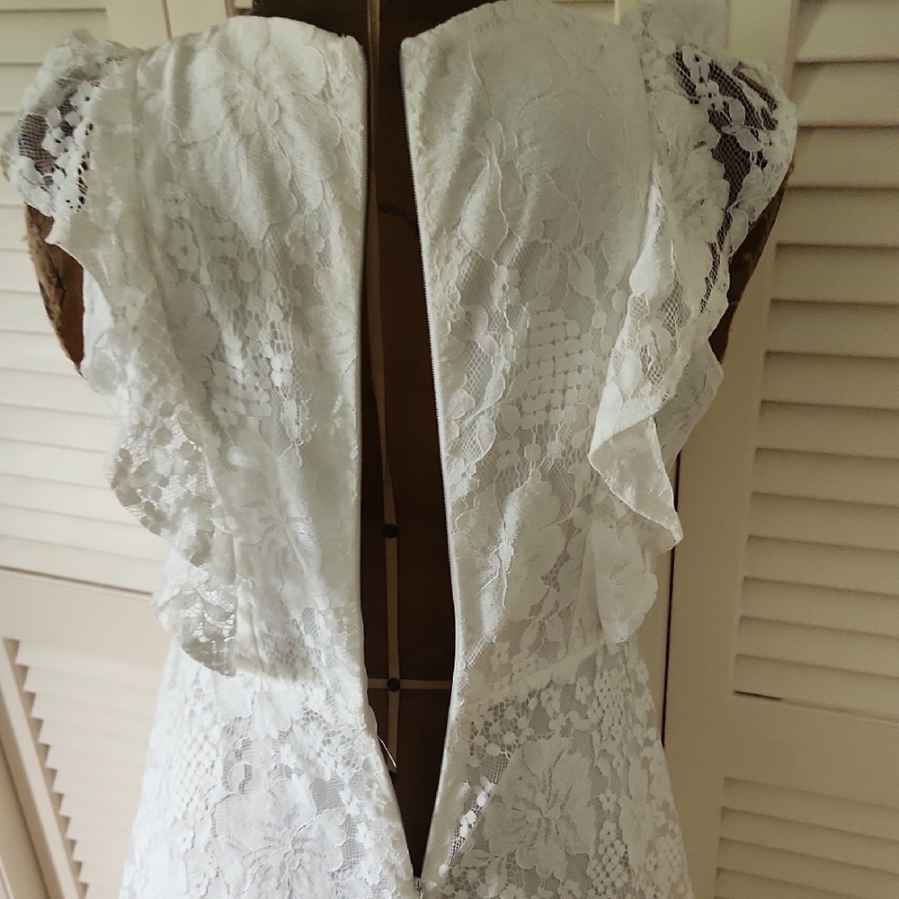 Lulus Molinetto White Lace Ruffled Tiered Sleeveless Maxi Dress - Picture 9 of 12